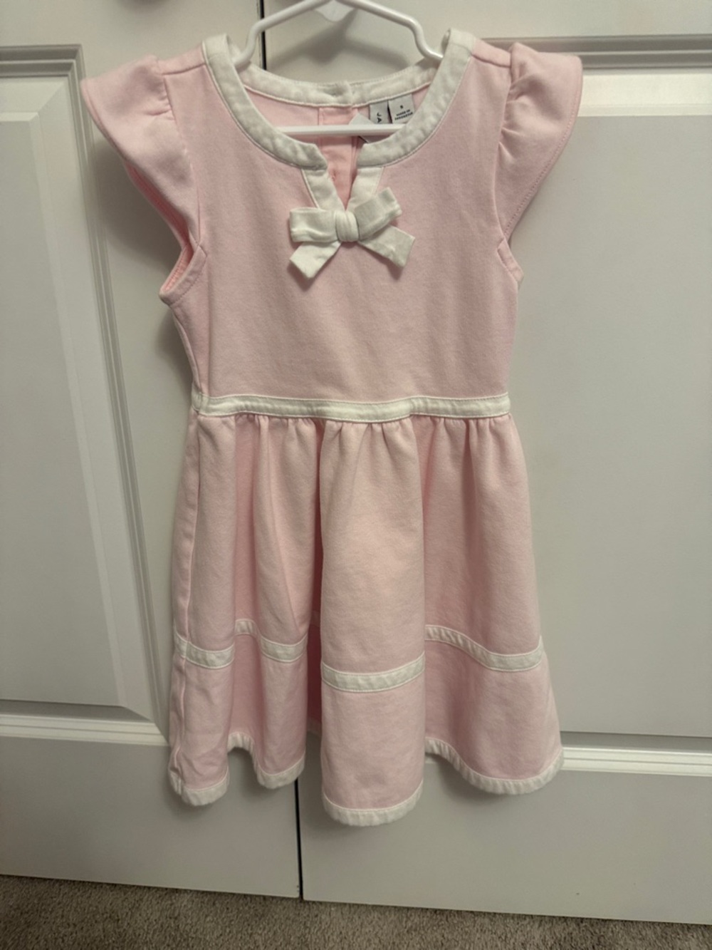 Janie and Jack Light Pink Bow-Accent Knit Dress